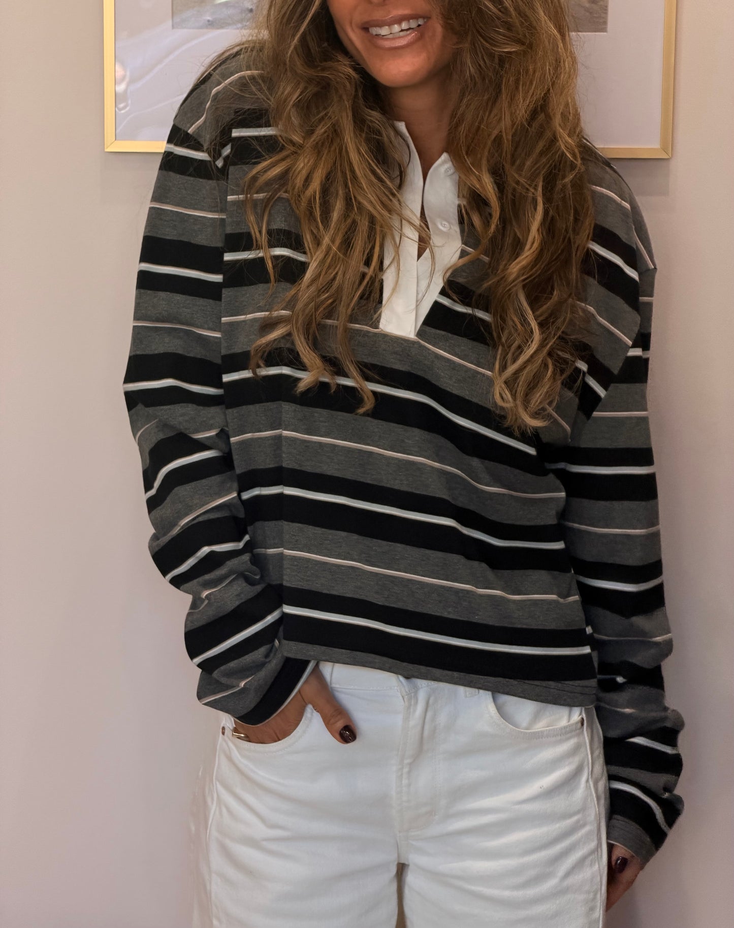 The Chelsea Long-Sleeved Polo Grey