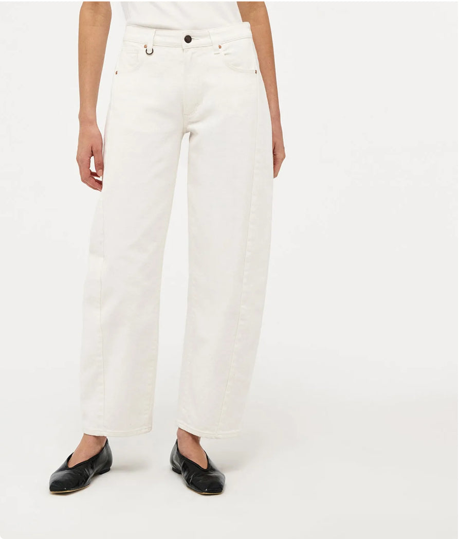 Amber barrel Jeans white