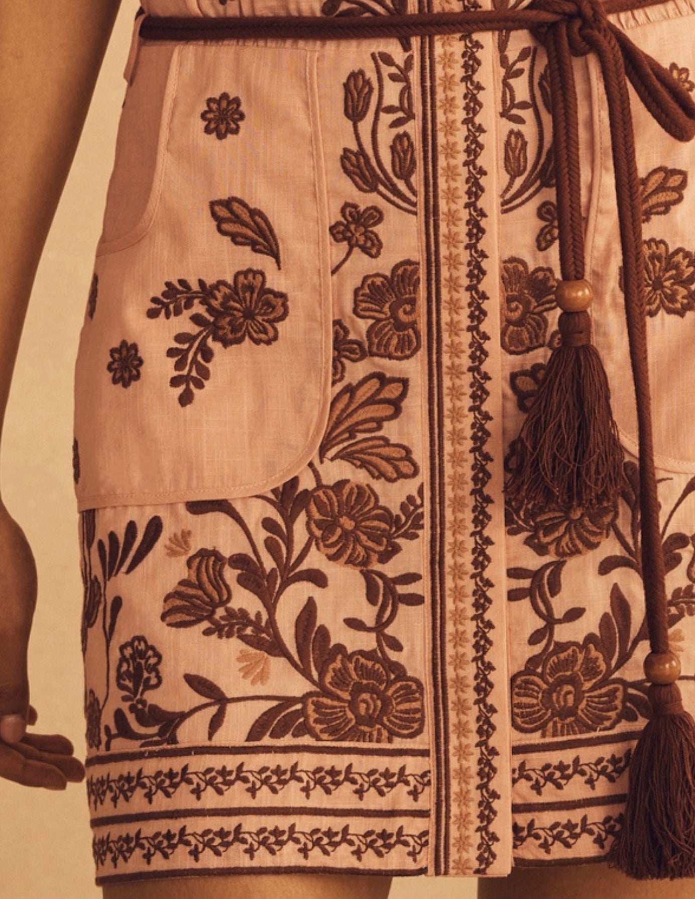 AUR OCEA Embroided Mini Shirt Dress
