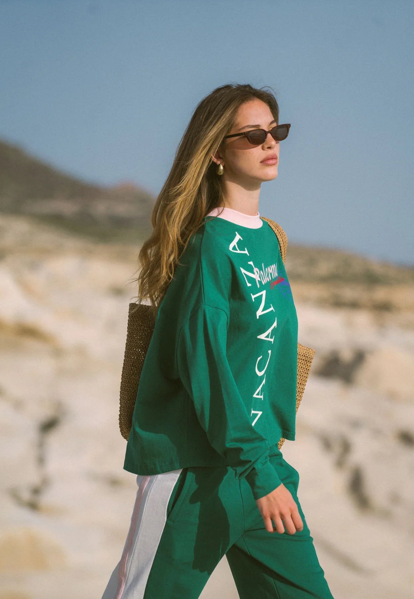 VACANZA LONG SLEEVE TEE SEA GREEN