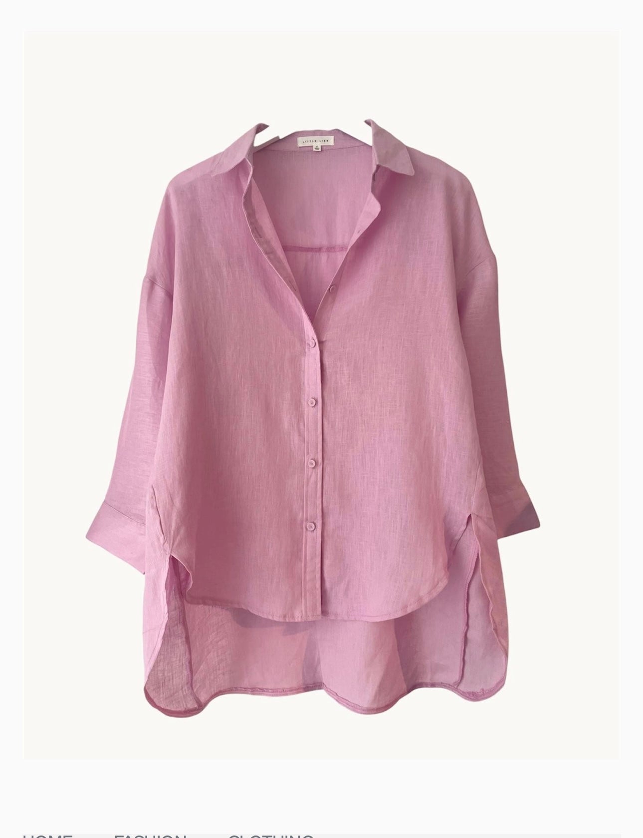 Little lies pink linen shirt