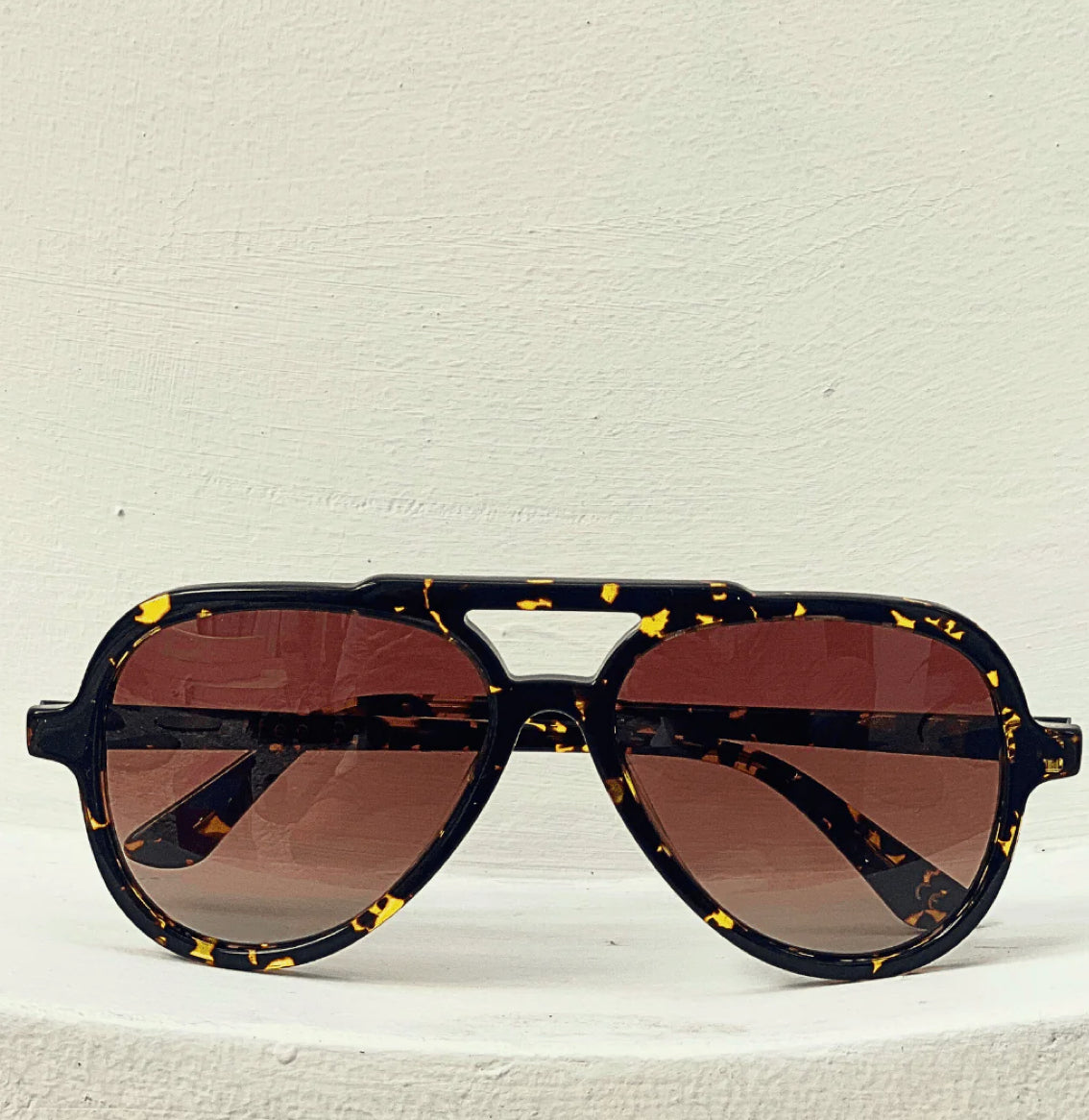 Rhodin Dark Tort Aviator Sunglasses - LUXE