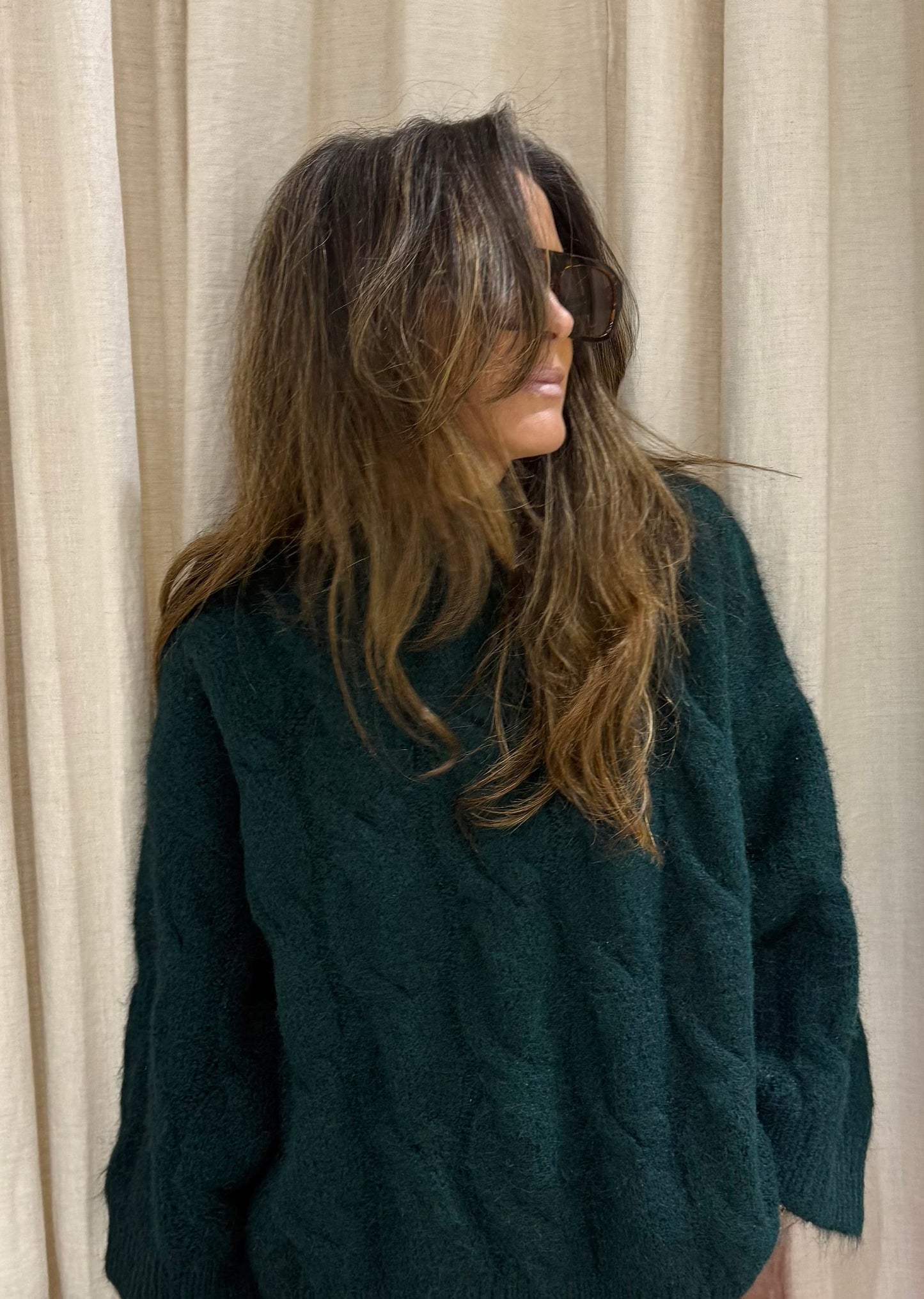 White Closet Forest Green Knit