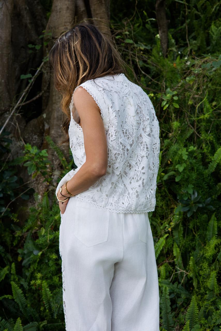 Liora Linen Lace Pants