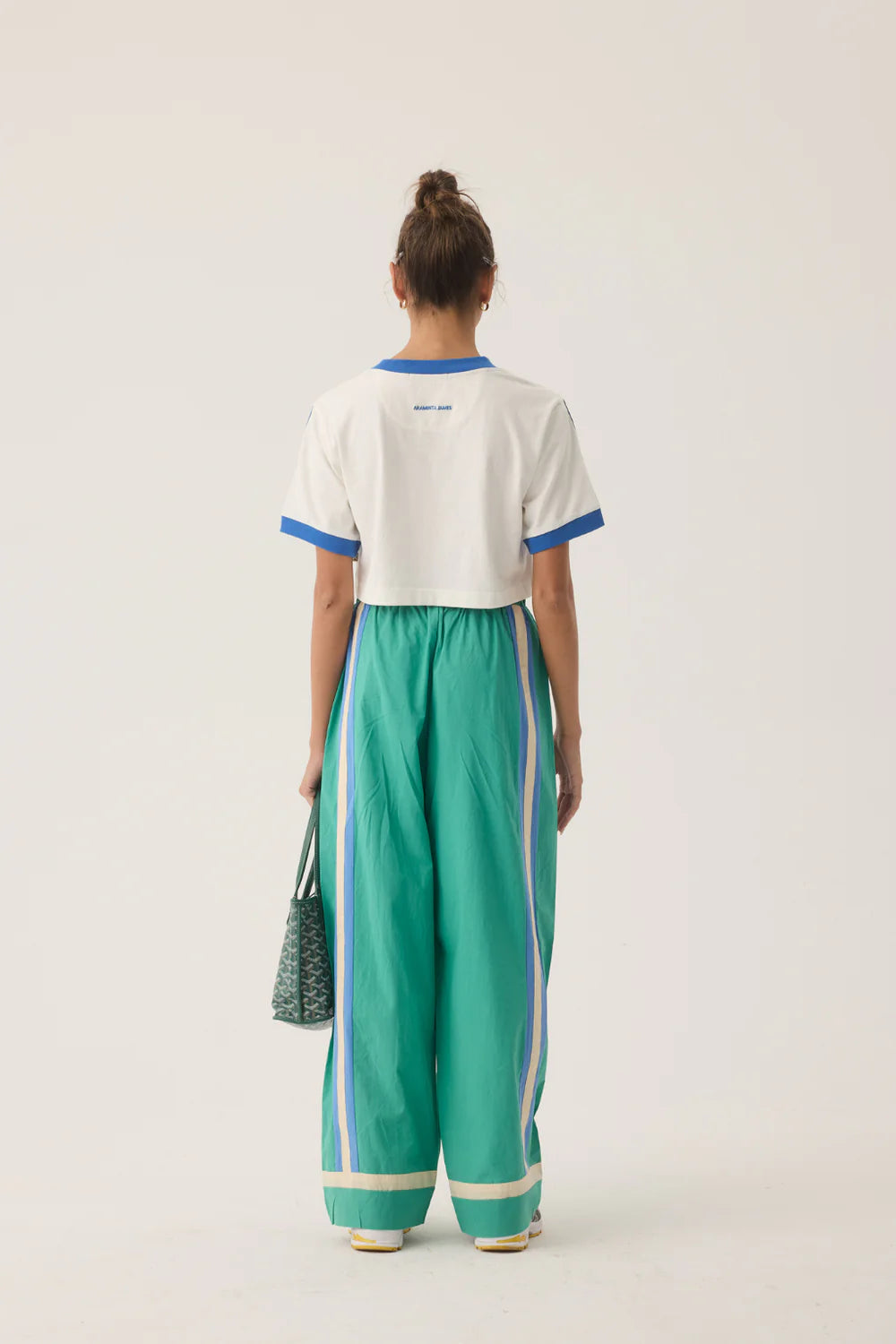 Araminta James - LA MER STRIPE PANT JADE GREEN