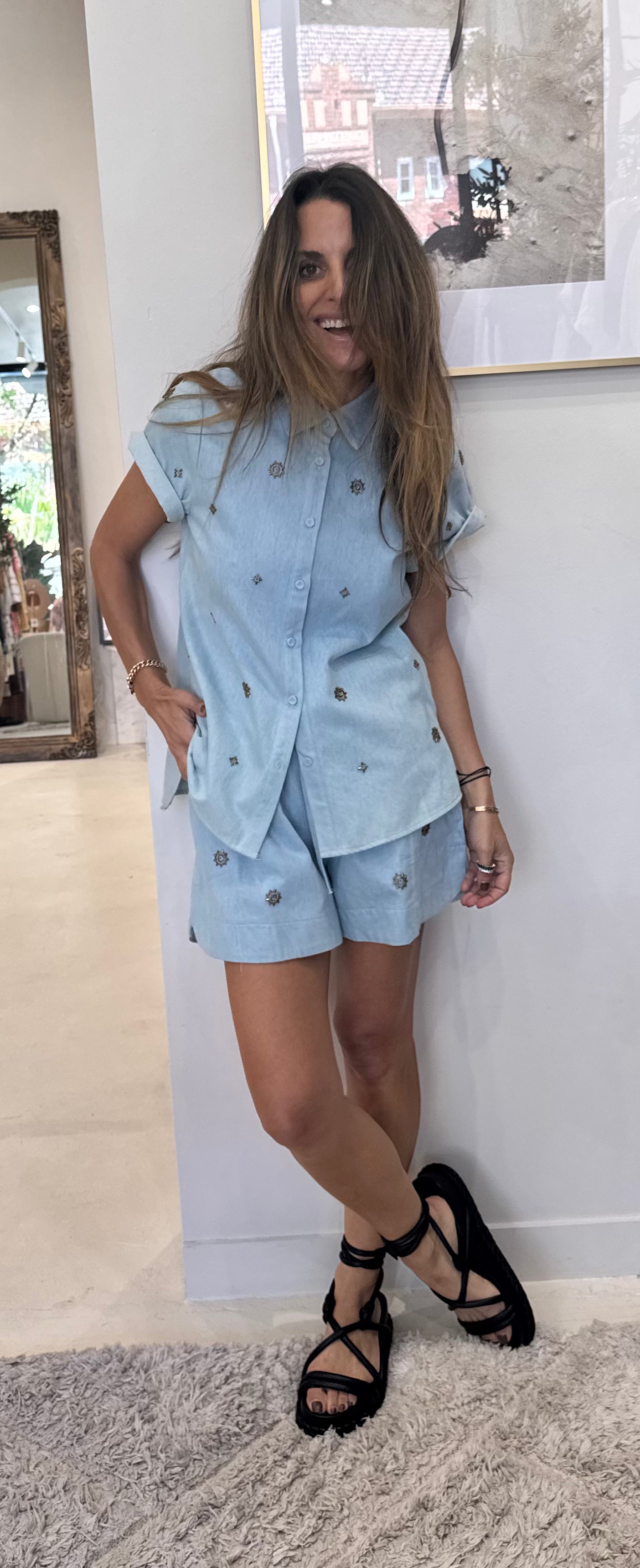 Little Lies - Pale Blue Sun Shirt