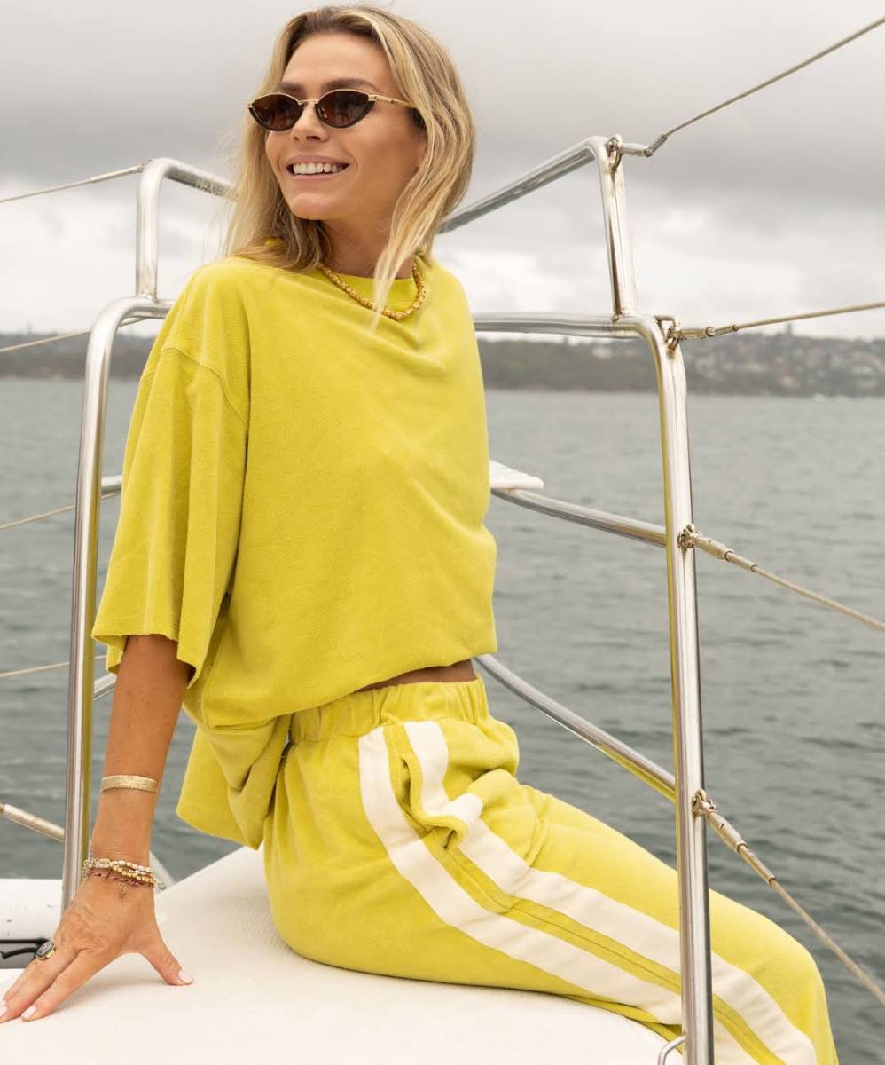 Luna Lane - The Marley Pants Terry / Lime