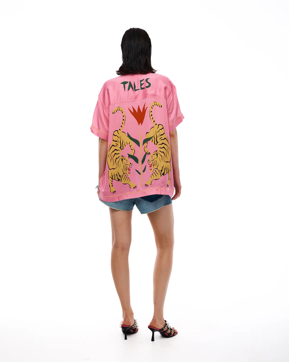 The Tales Pink Silk Tiger Shirt