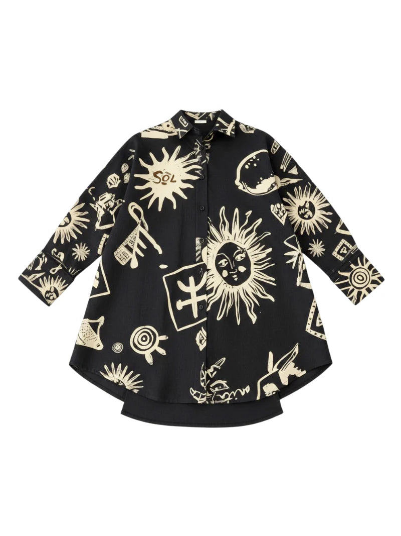 Juan & Me Print Black Top