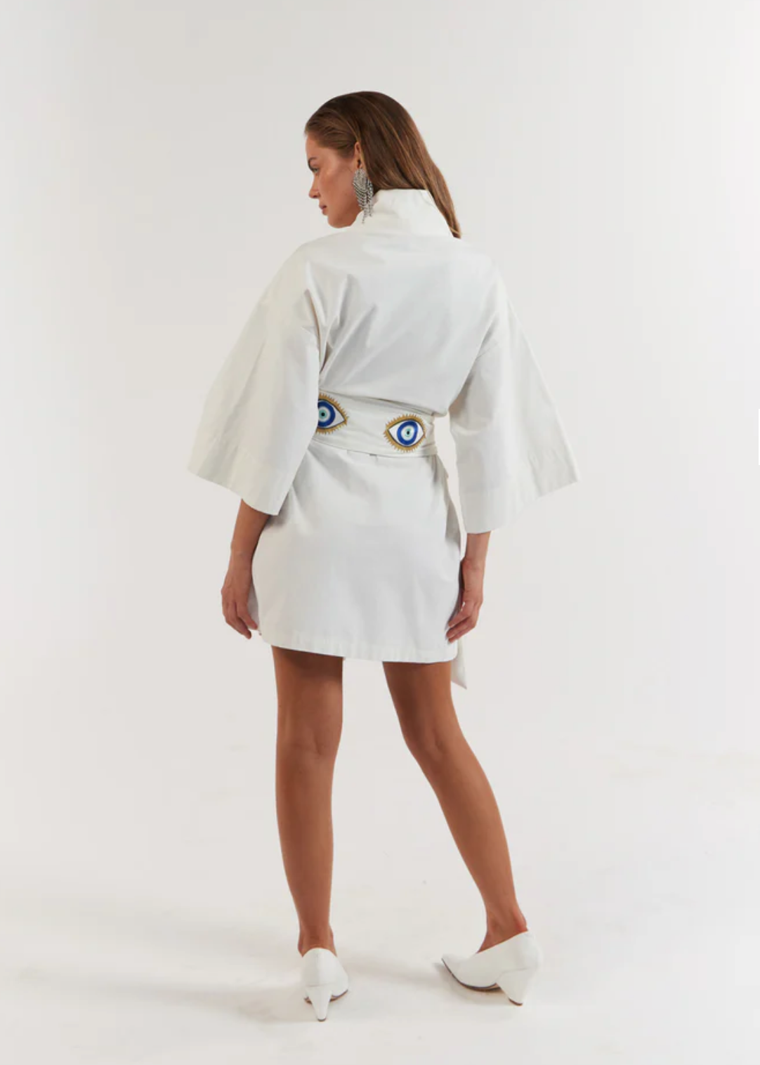 La Bohème Girls Nirvana Robe Dress Evil Eye - White