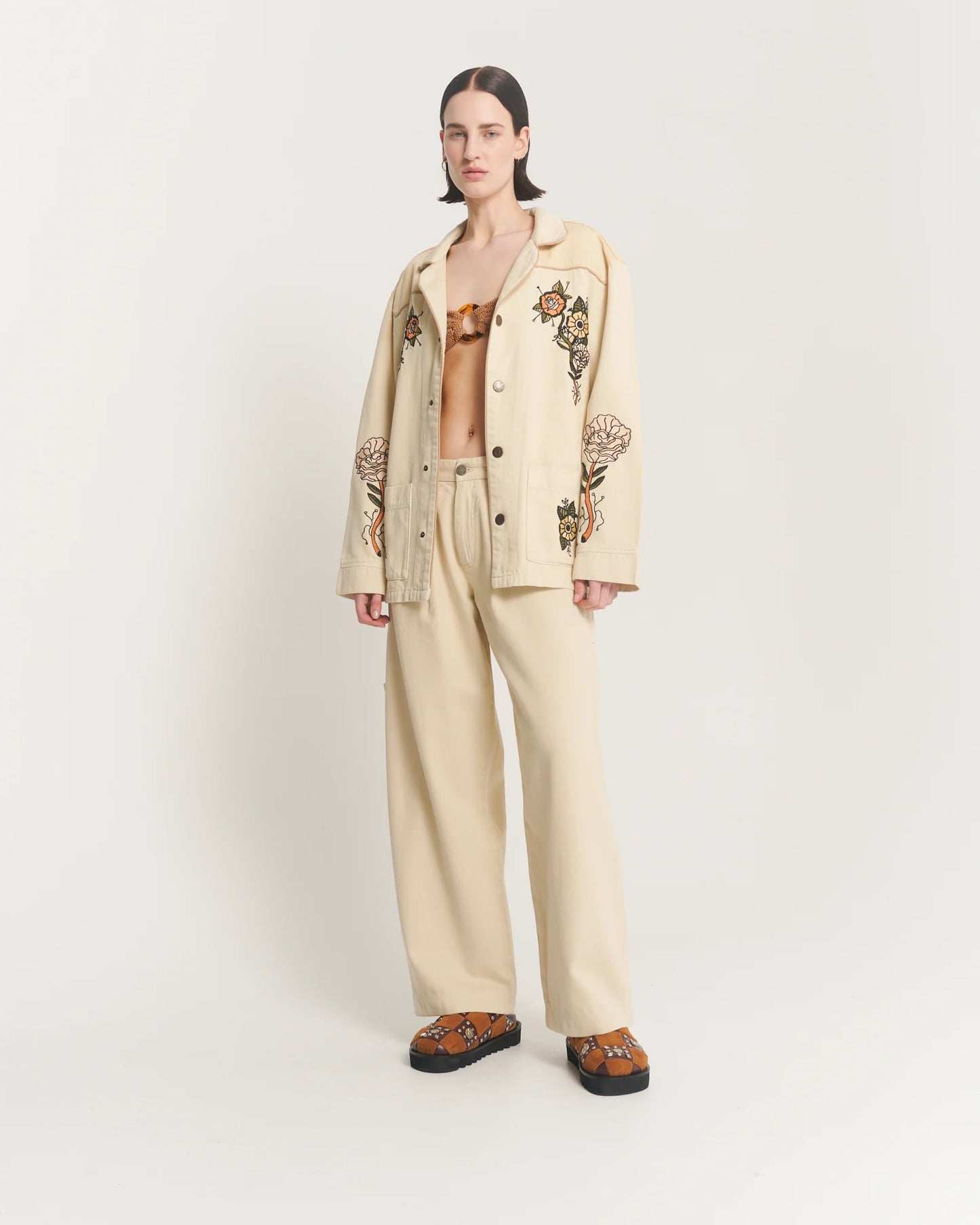 The Tales Floral Denim Overshirt Jacket