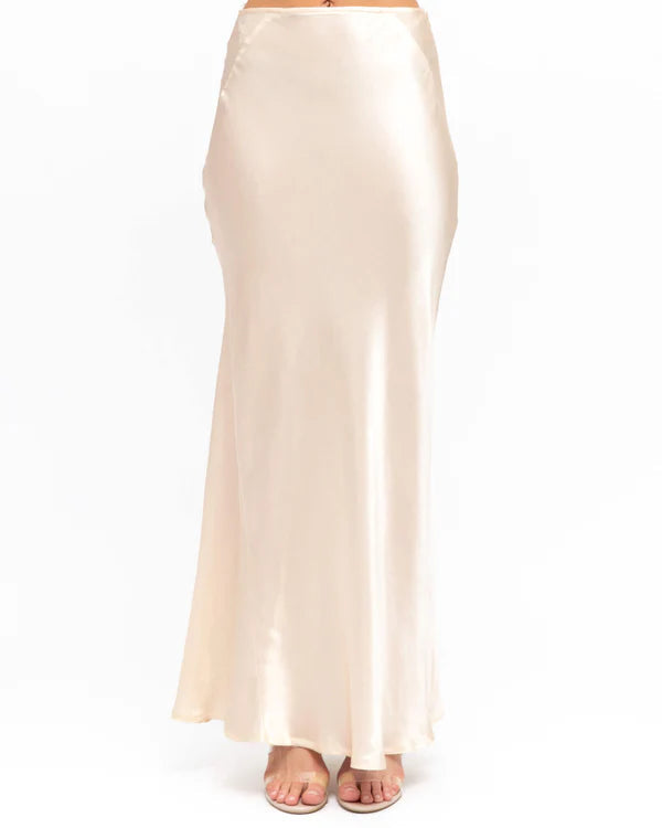 White Closet Silk Touch White Slip Skirt