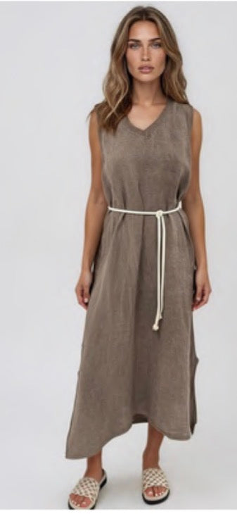 La Gemme - Alessia - Linen Belted Dress