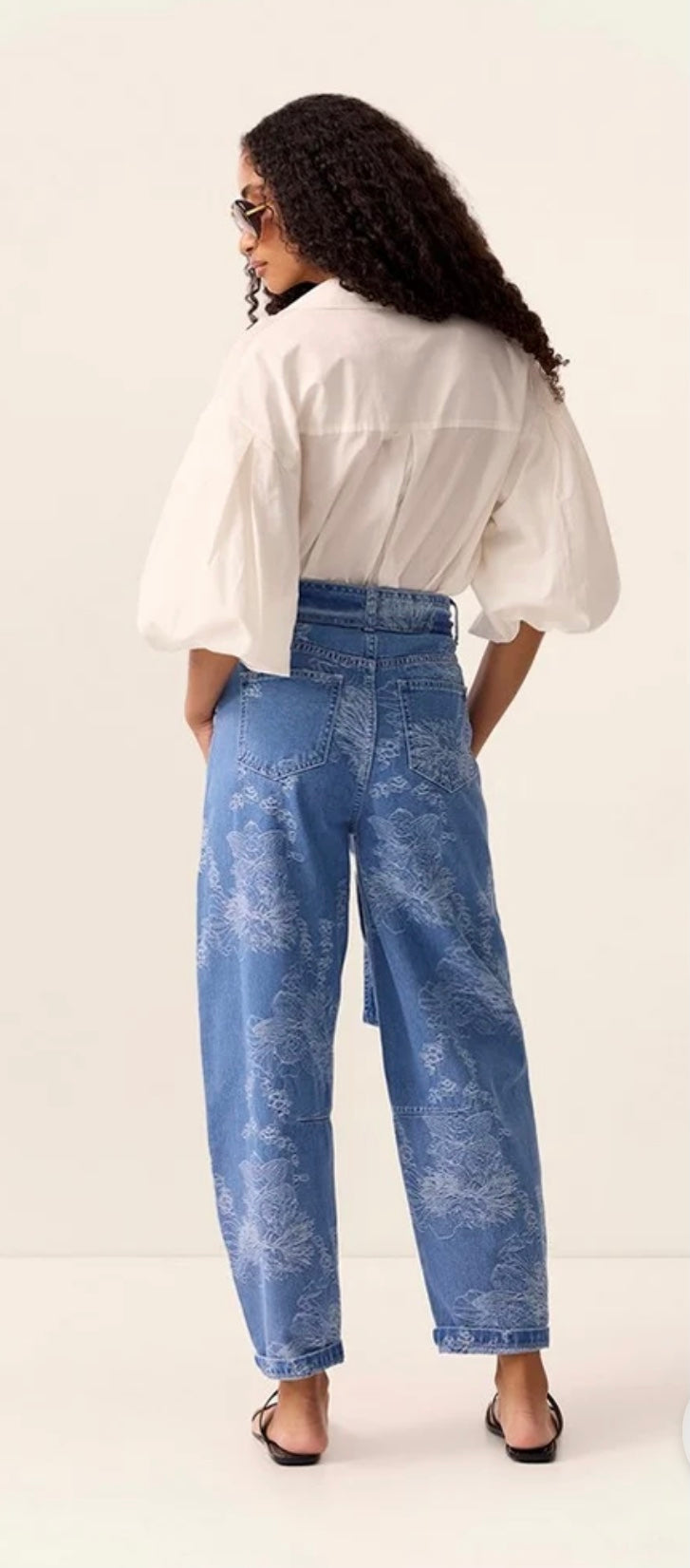 Elodie Denim Barrel Pants - Mos