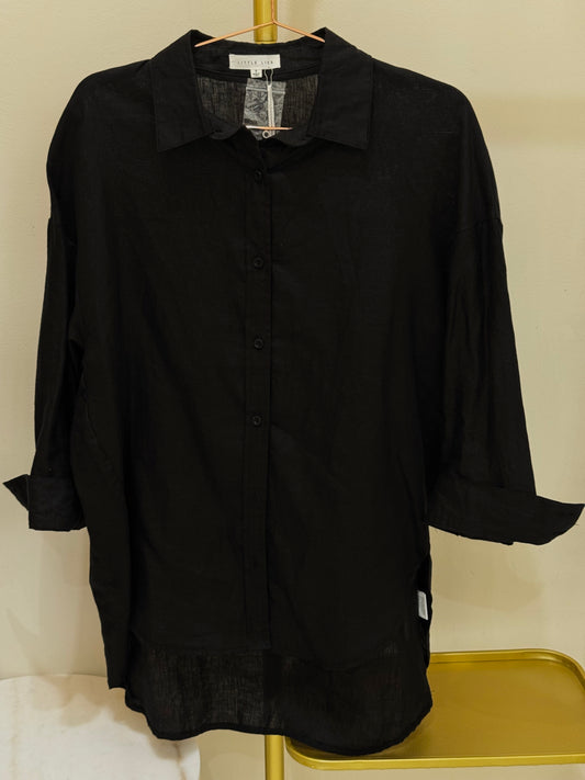 Black linen shirt