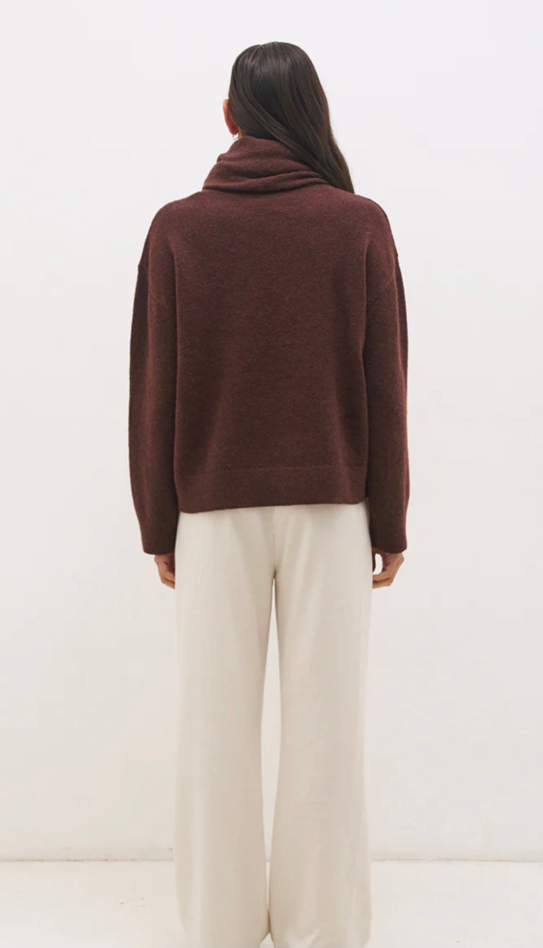 Scarf Knit Jumper Cacao - Mon Renn