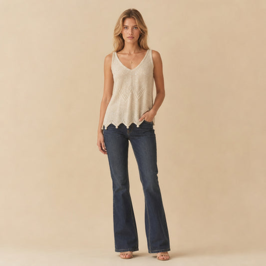 Knit top with shells - Mondara