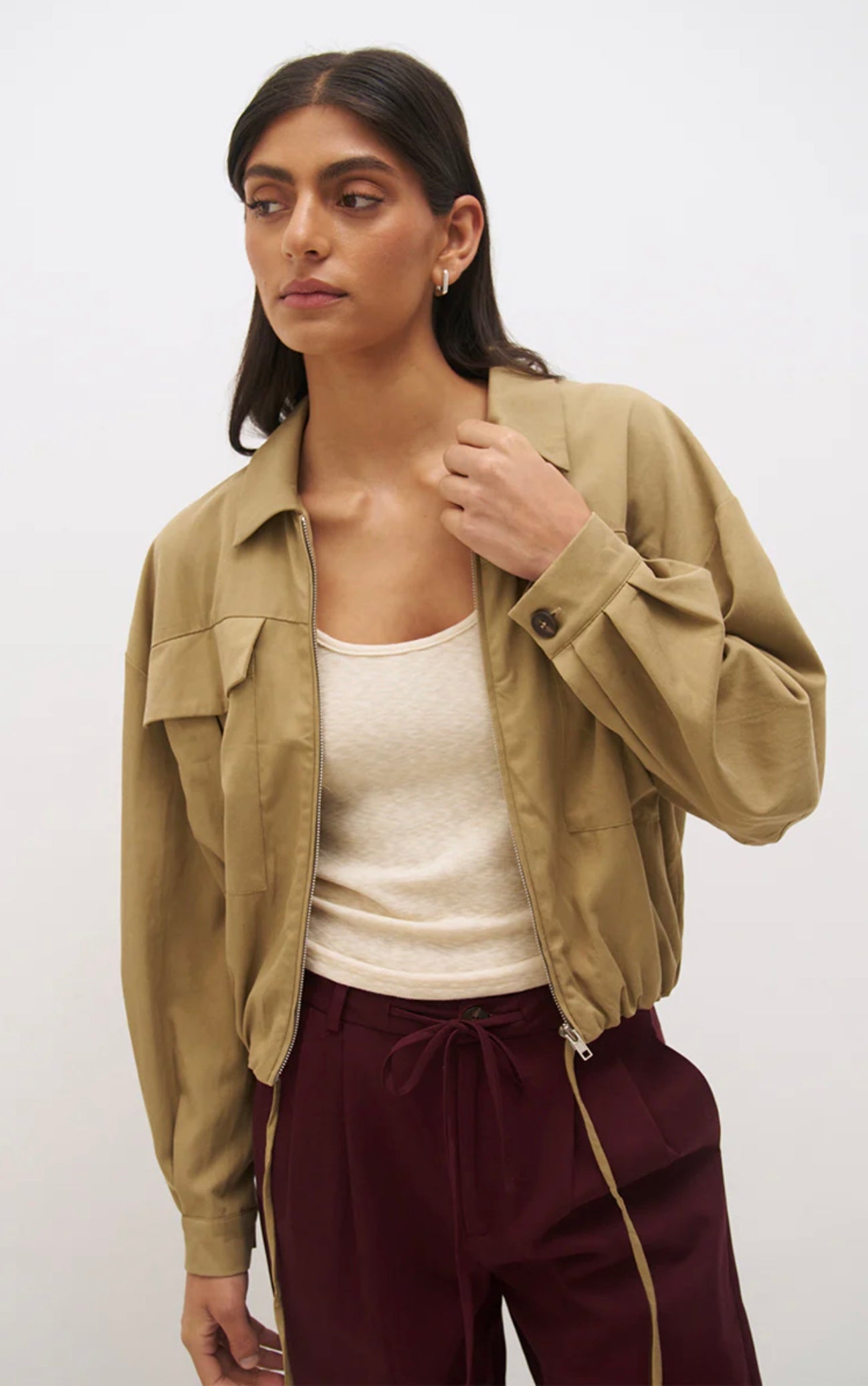 Alba Bomber Jacket Soft Khaki - Mon Renn