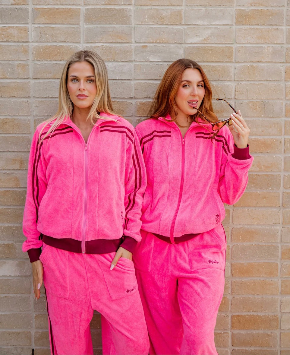 The Pink Drop Terry Zipper Jacket - Vandy