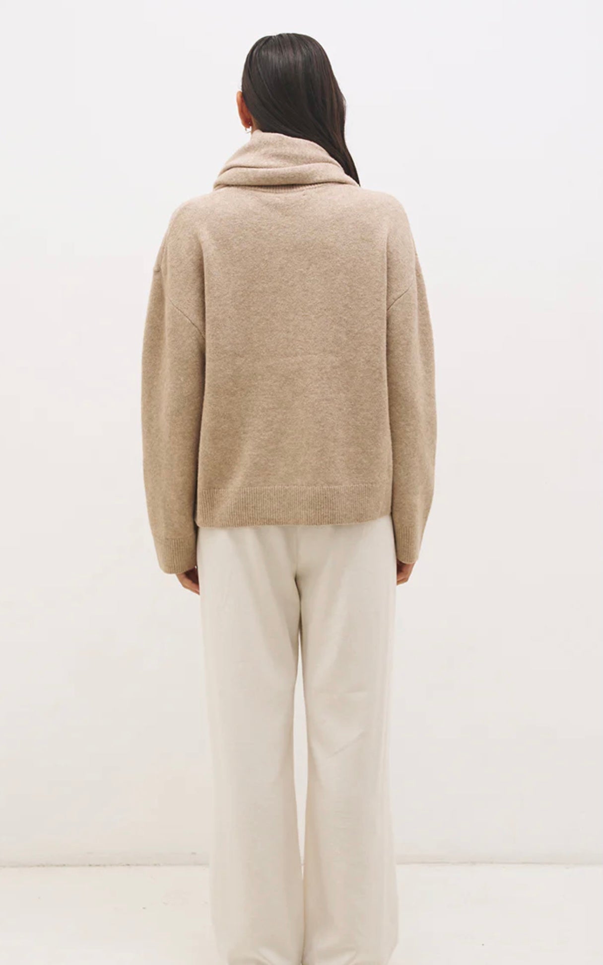 Scarf Knit Jumper Natural - Mon Renn