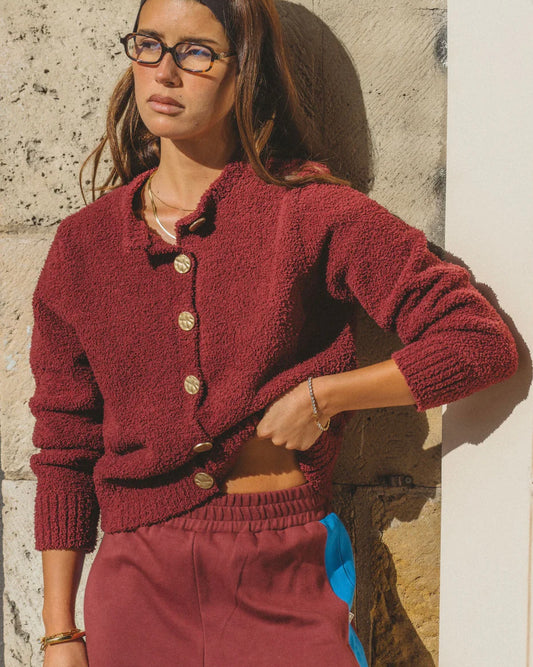 Araminta James - Sherpa Cardigan Chocolate Truffle