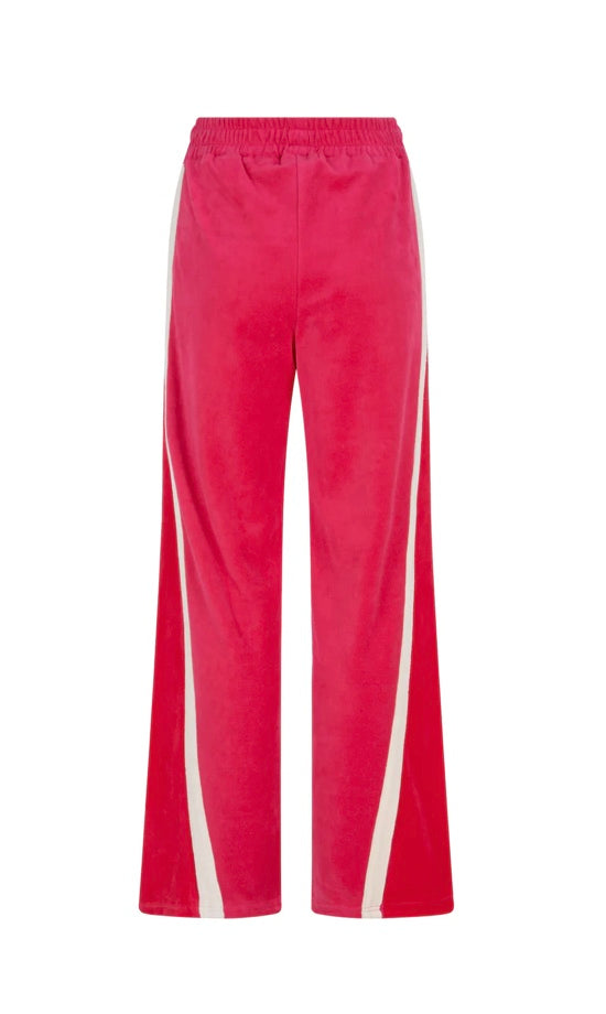 ARAMINTA JAMES WOMENS VELOUR SPLICE TRACKPANT IN TANGO RED