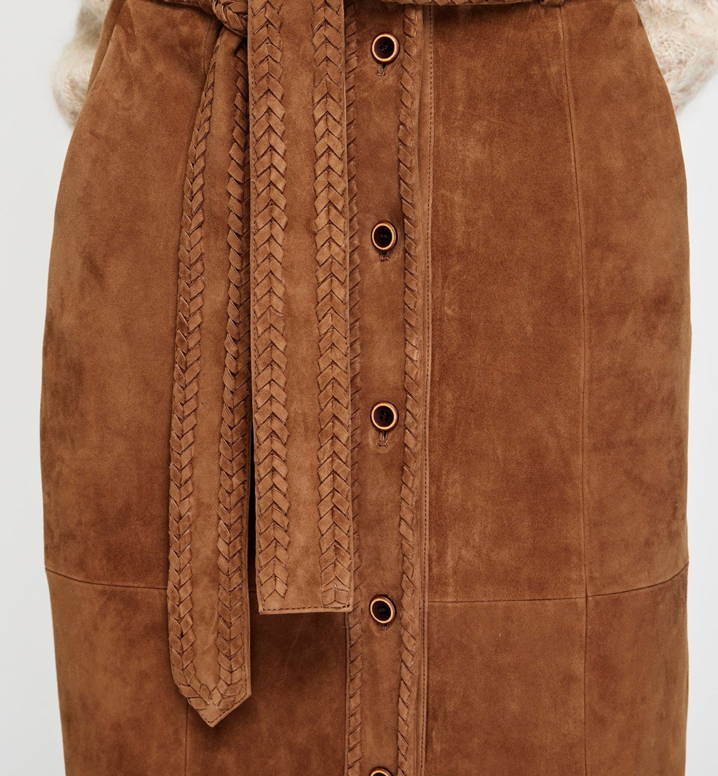 Mos Nola Suede Midi Skirt