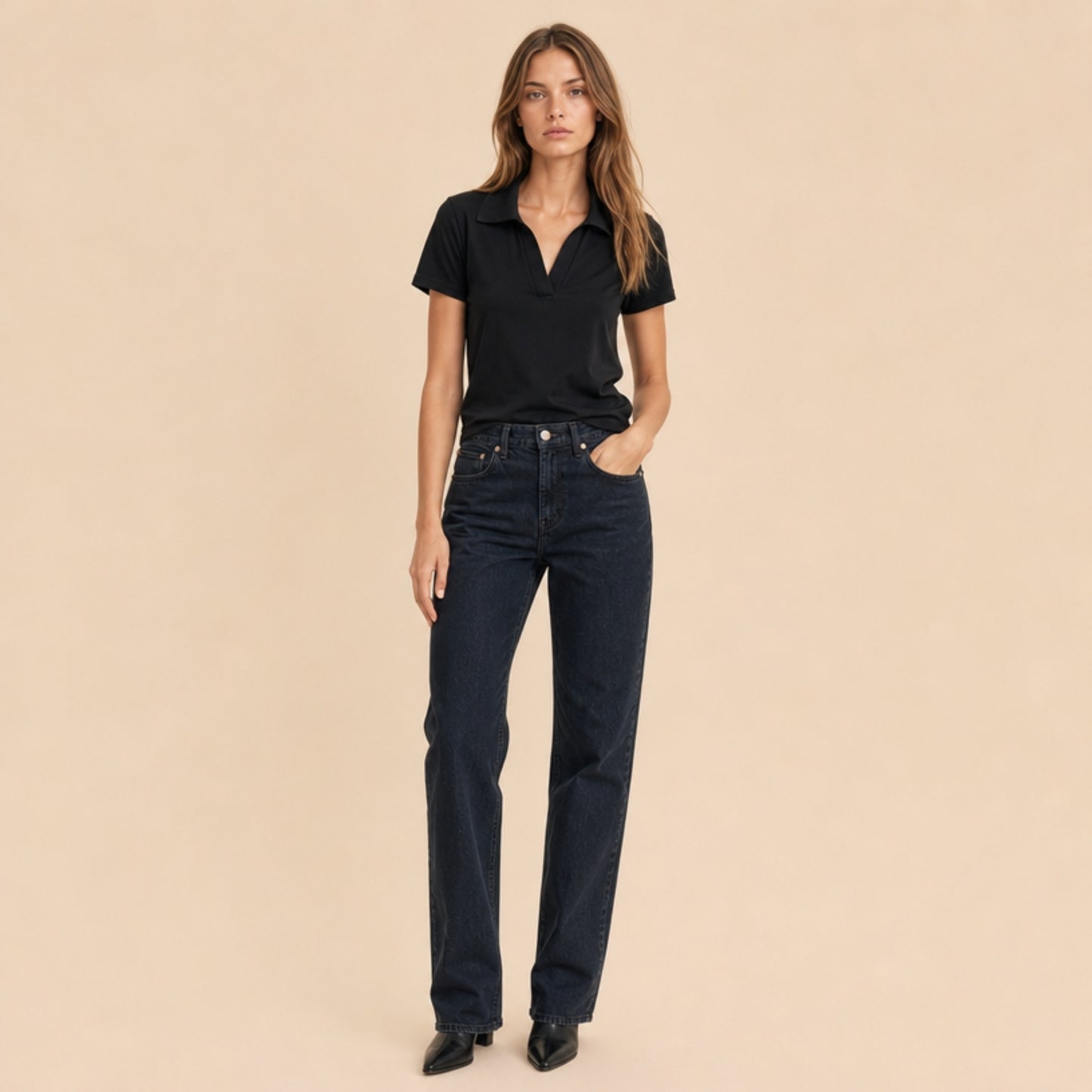 Polo knit top - Du Soleil