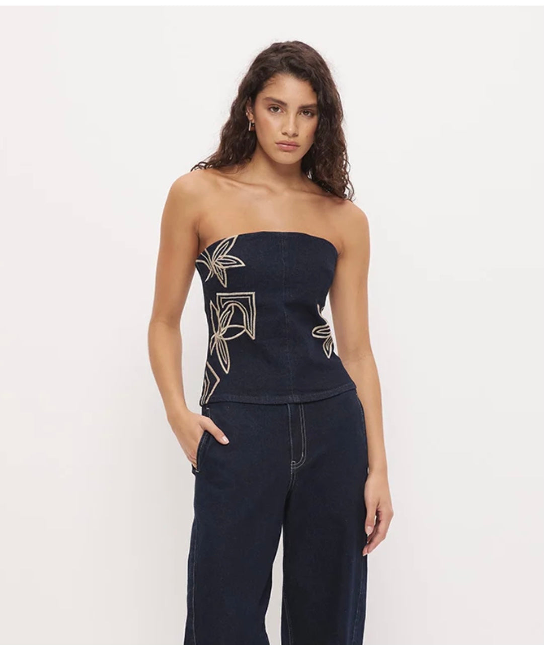 Cora Denim Bodice Ink Blue - Mon Renn