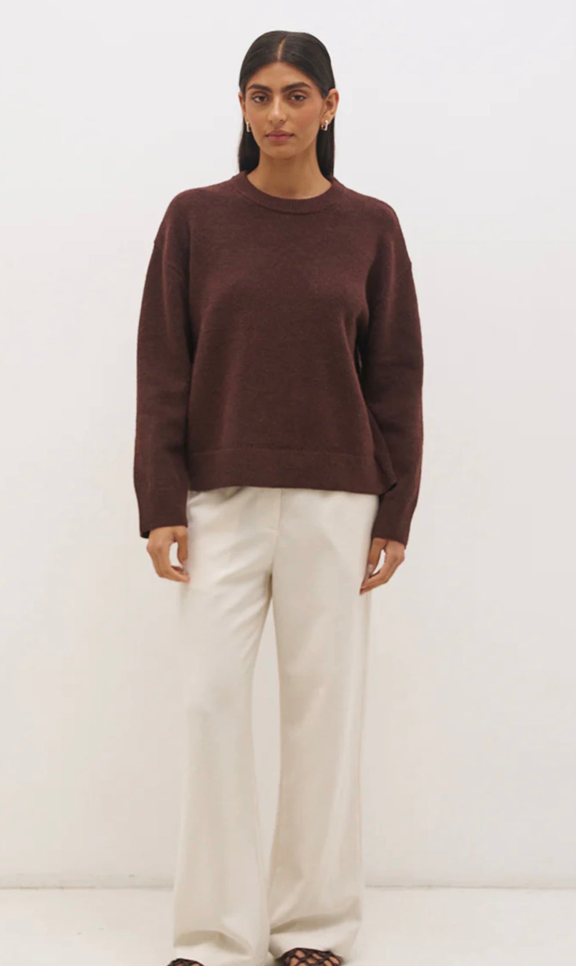 Scarf Knit Jumper Cacao - Mon Renn