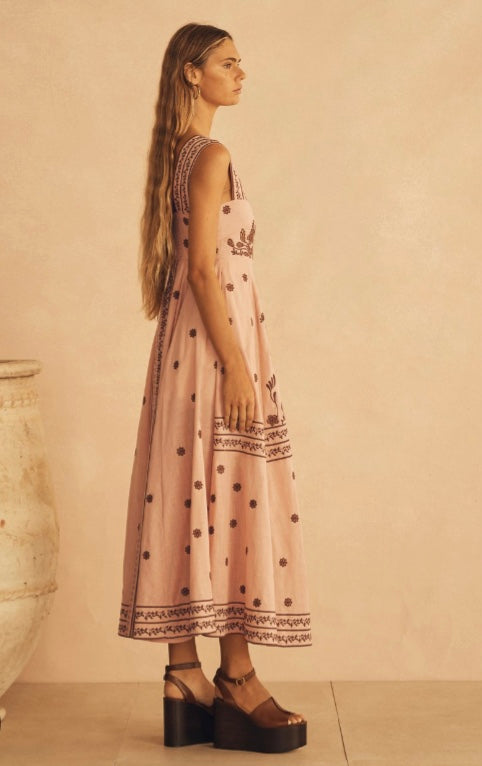 AUR OCEA Embroided Maxi Dress