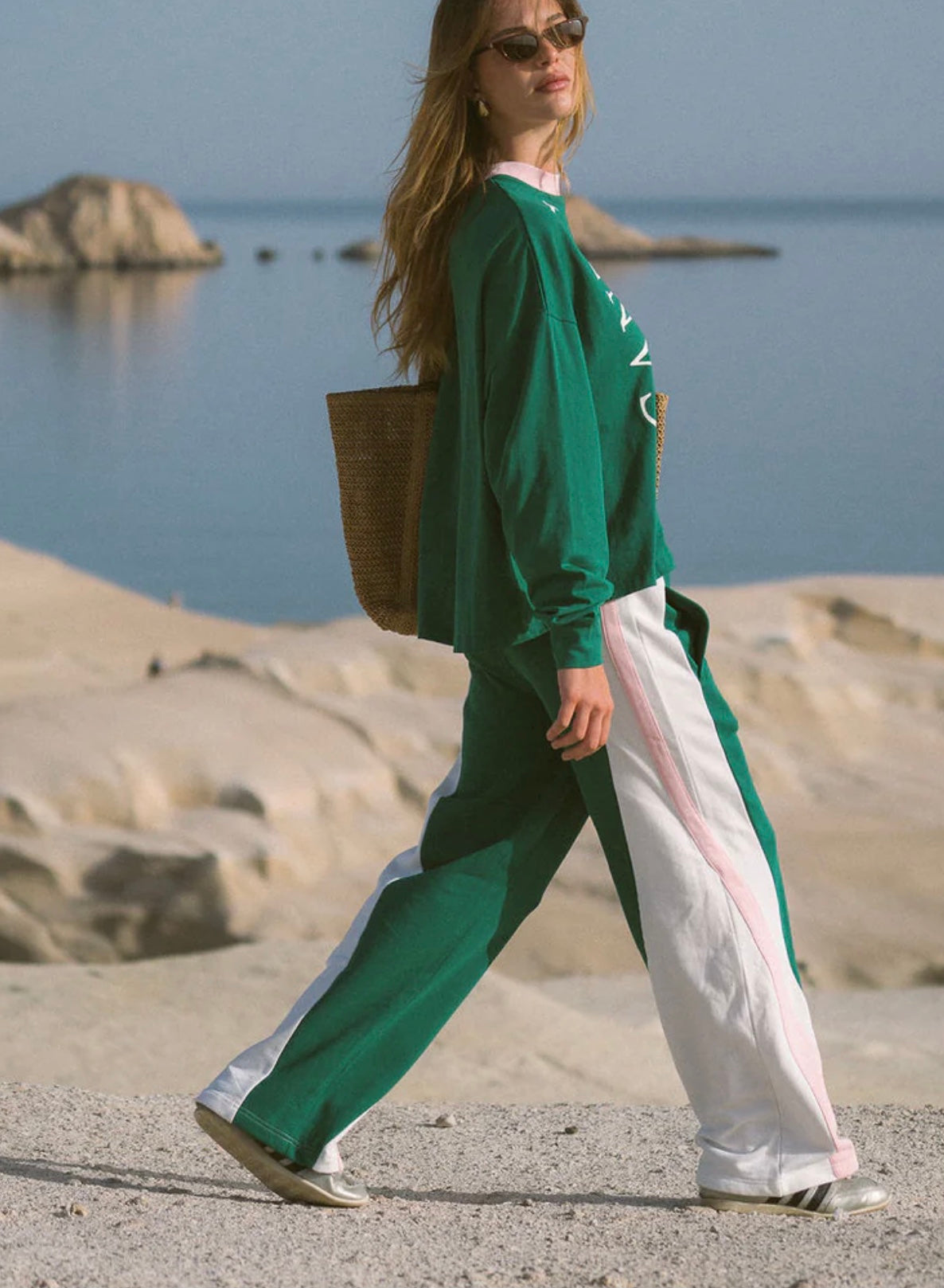 MALLORCA TRACKPANT SEA GREEN & BALLET PINK