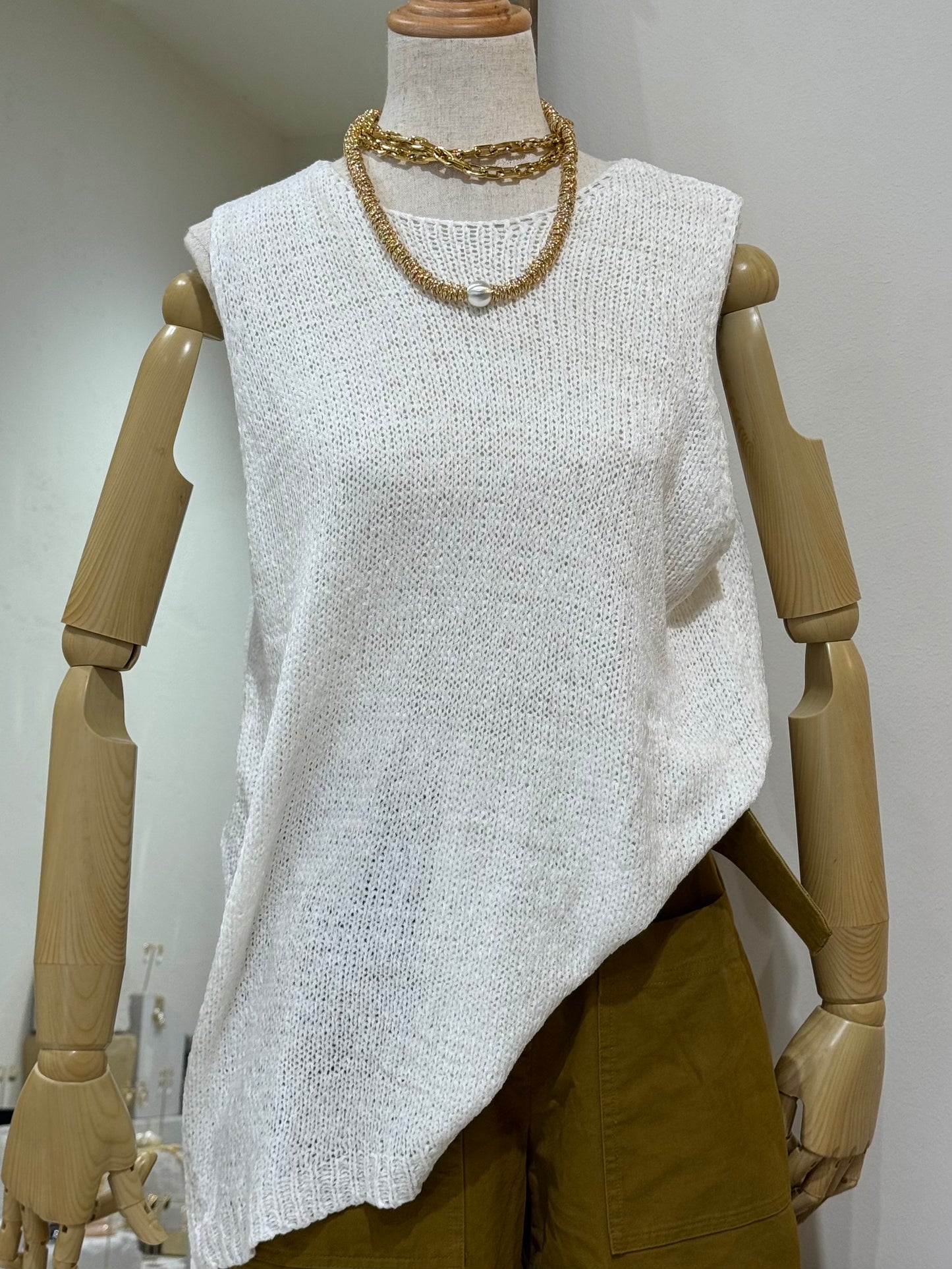 Tasha Knit Tank - White