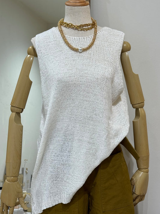 Tasha Knit Tank - White