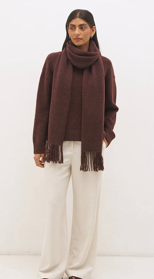 Scarf Knit Jumper Cacao - Mon Renn