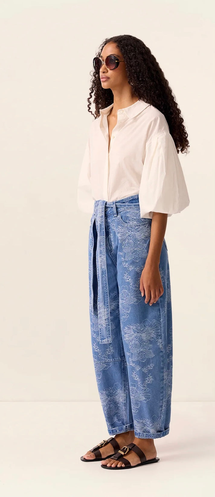 Elodie Denim Barrel Pants - Mos