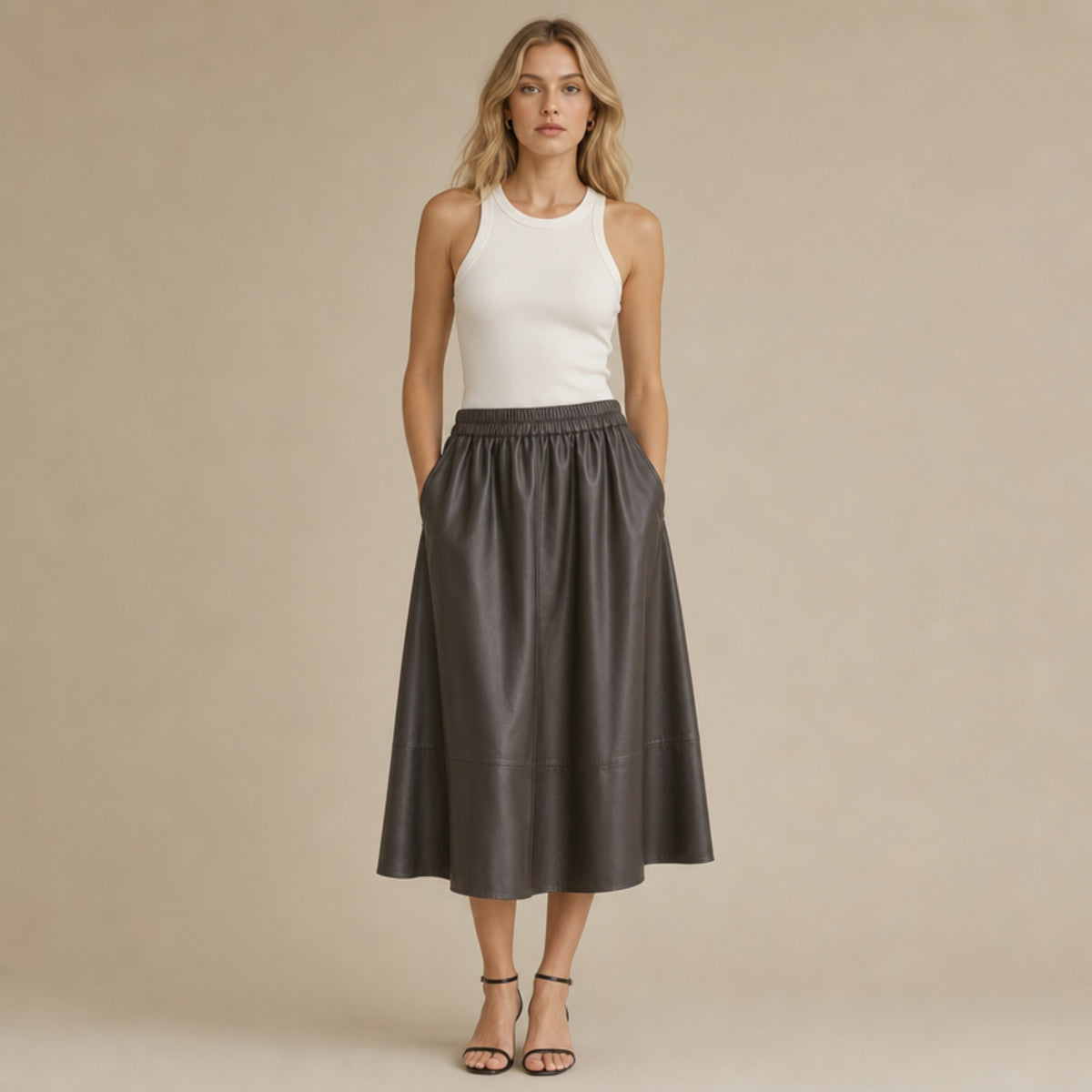 Leather skirt - Redberry