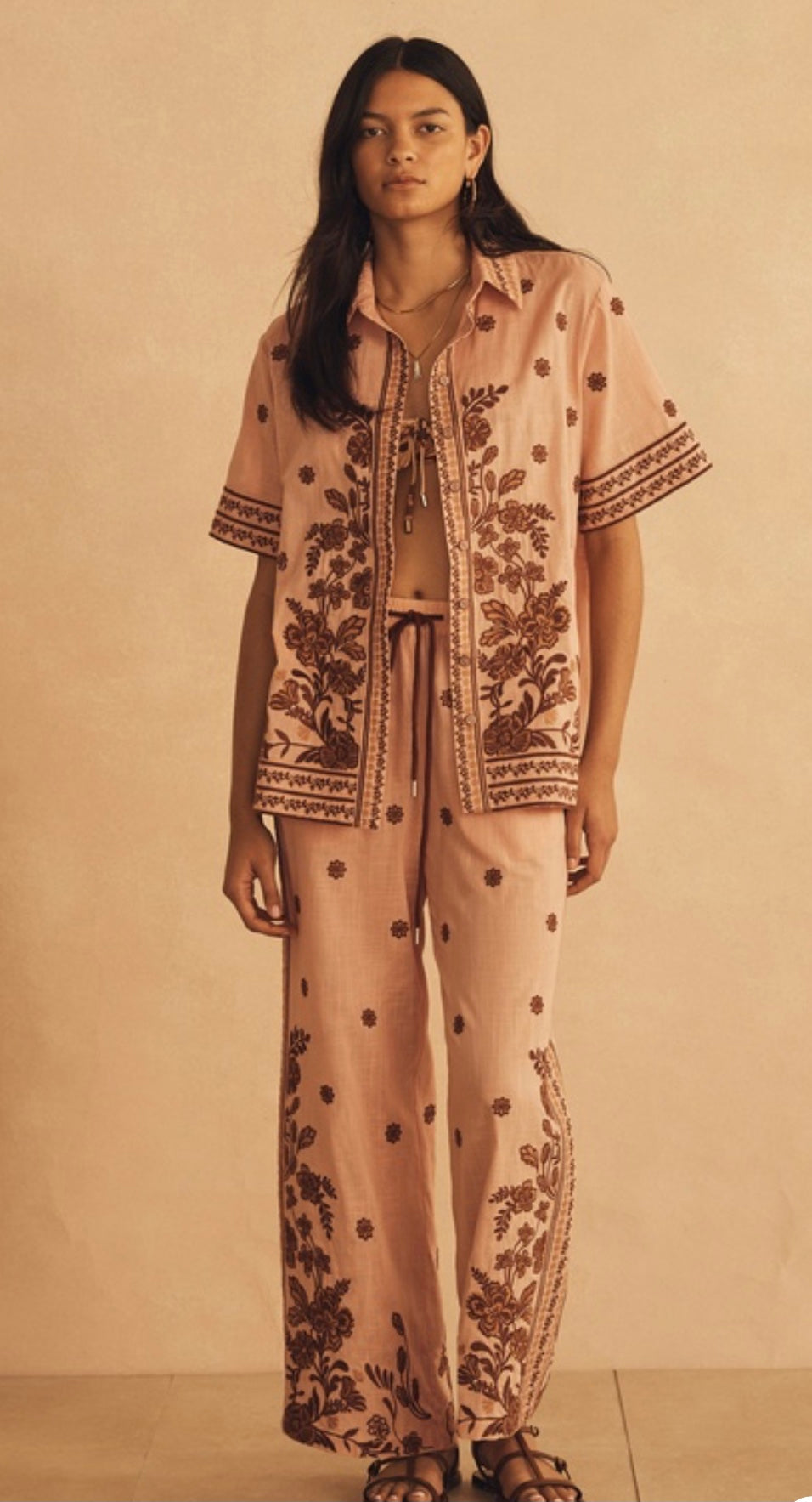 AUR OCEA Embroided Straight Cut Pant
