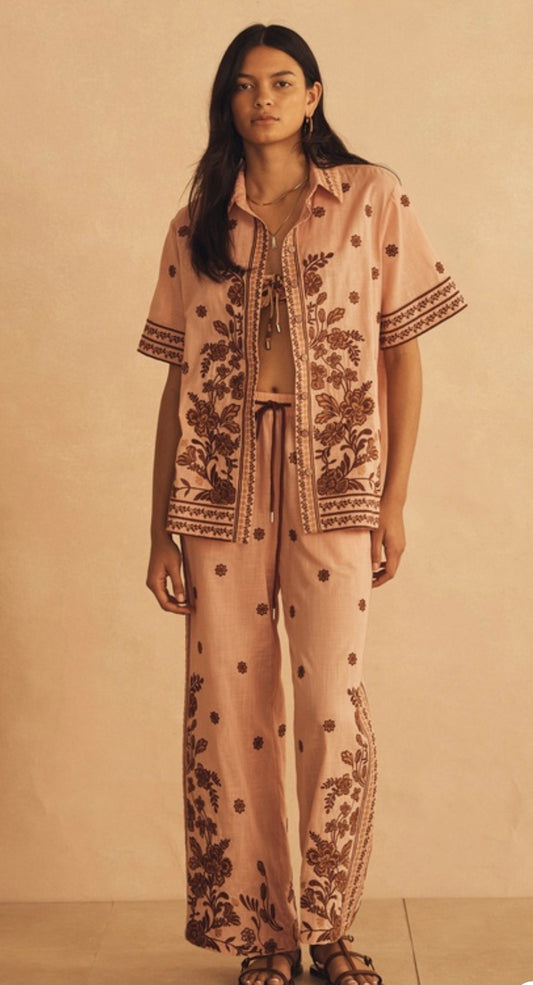 AUR OCEA Embroided Straight Cut Pant