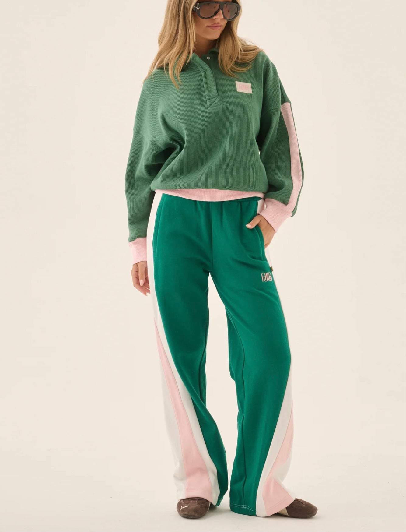 MALLORCA TRACKPANT SEA GREEN & BALLET PINK