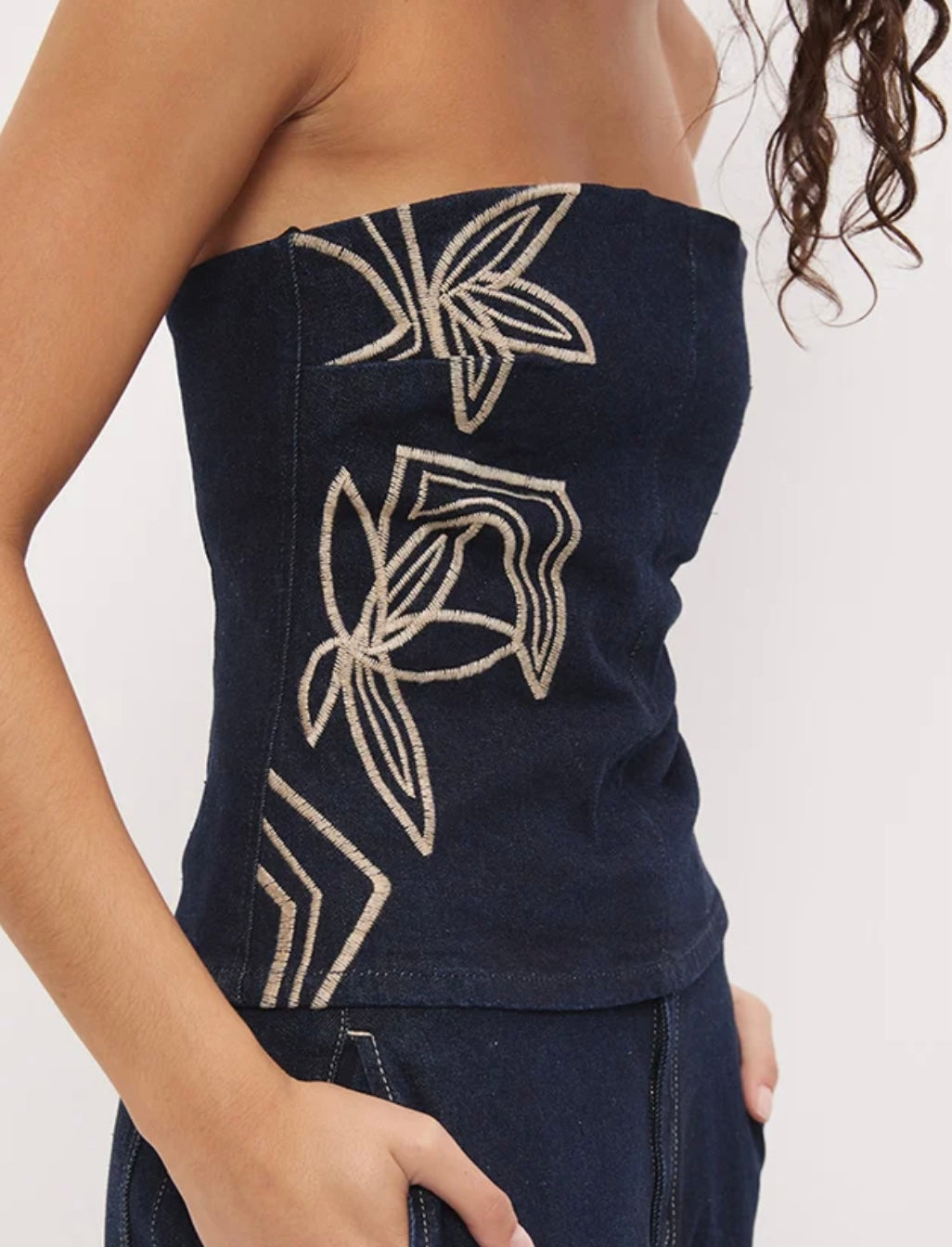 Cora Denim Bodice Ink Blue - Mon Renn