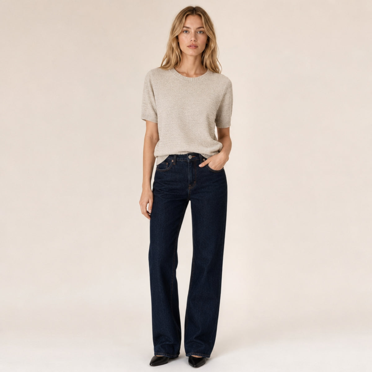 Short sleeve knit top - Little lies