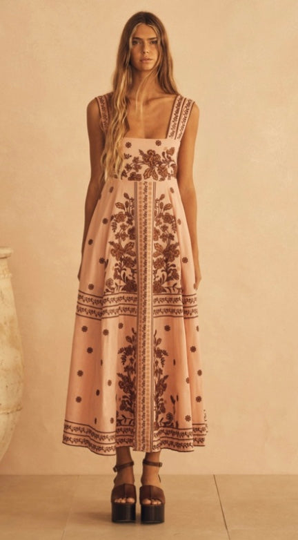 AUR OCEA Embroided Maxi Dress