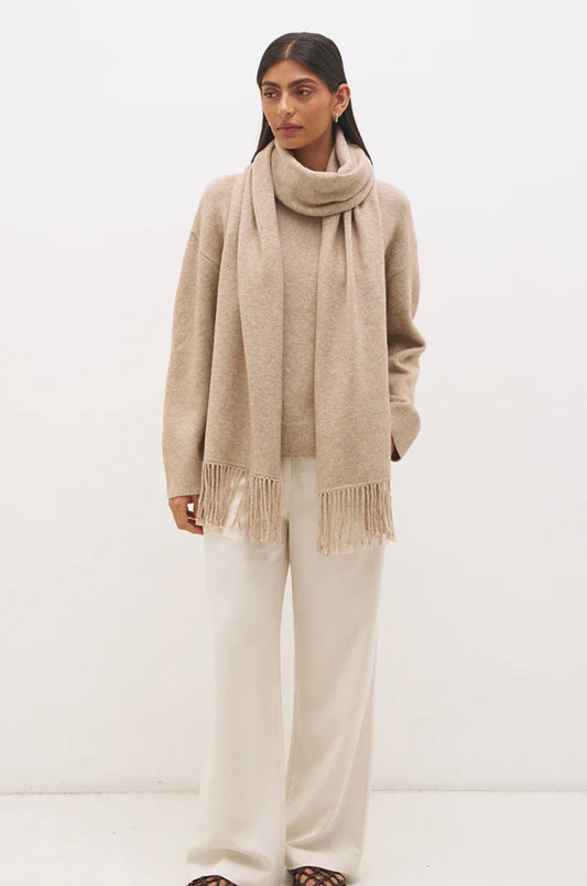 Scarf Knit Jumper Natural - Mon Renn