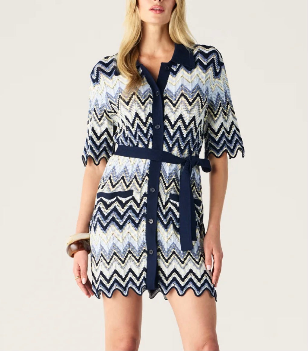 Pulse Knit Mini Shirt Dress - Mos