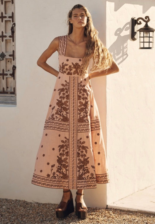 AUR OCEA Embroided Maxi Dress