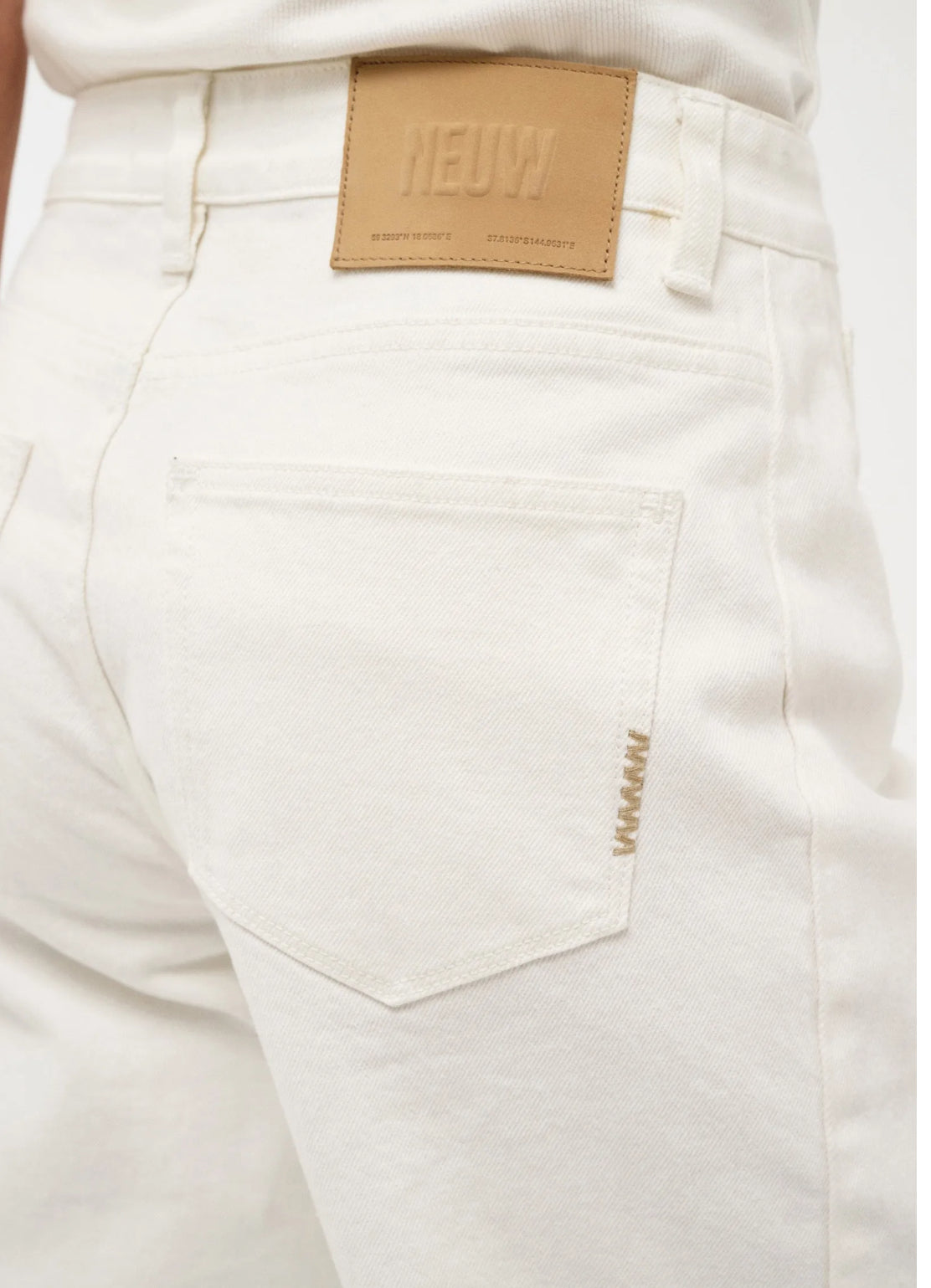 Amber barrel Jeans white