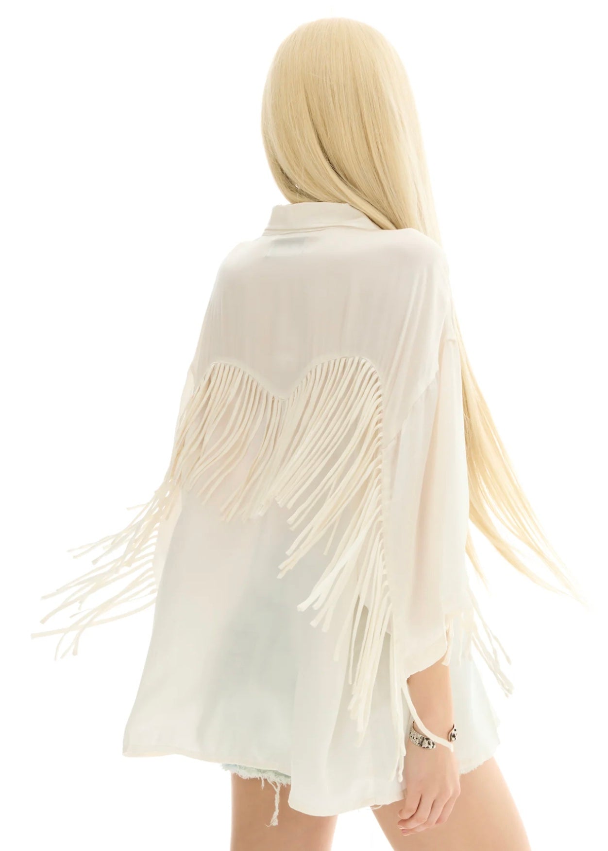 Ibiza Nights Satin Fringed Shirt