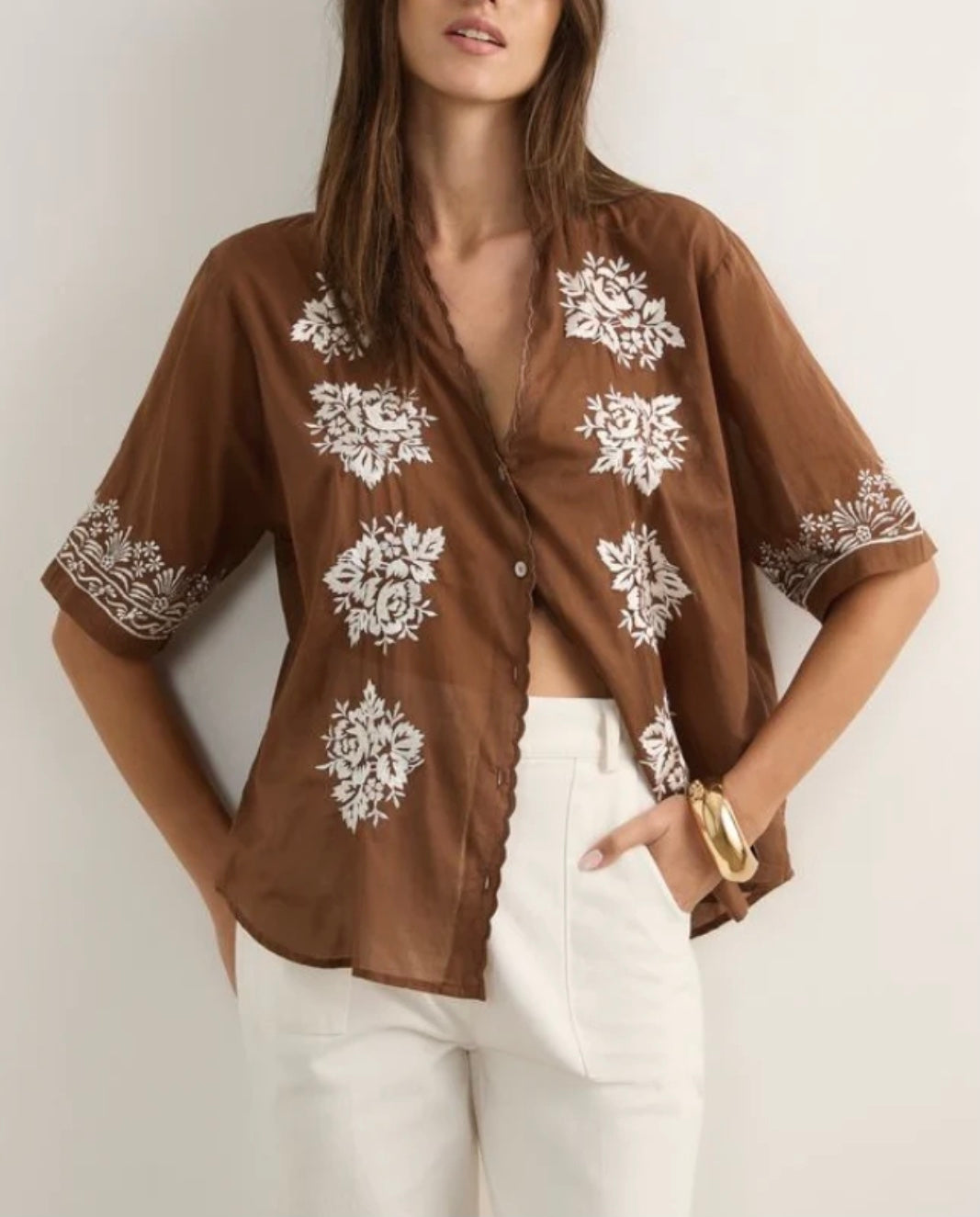 Auguste - ROSALIE BLOUSE -COCOA