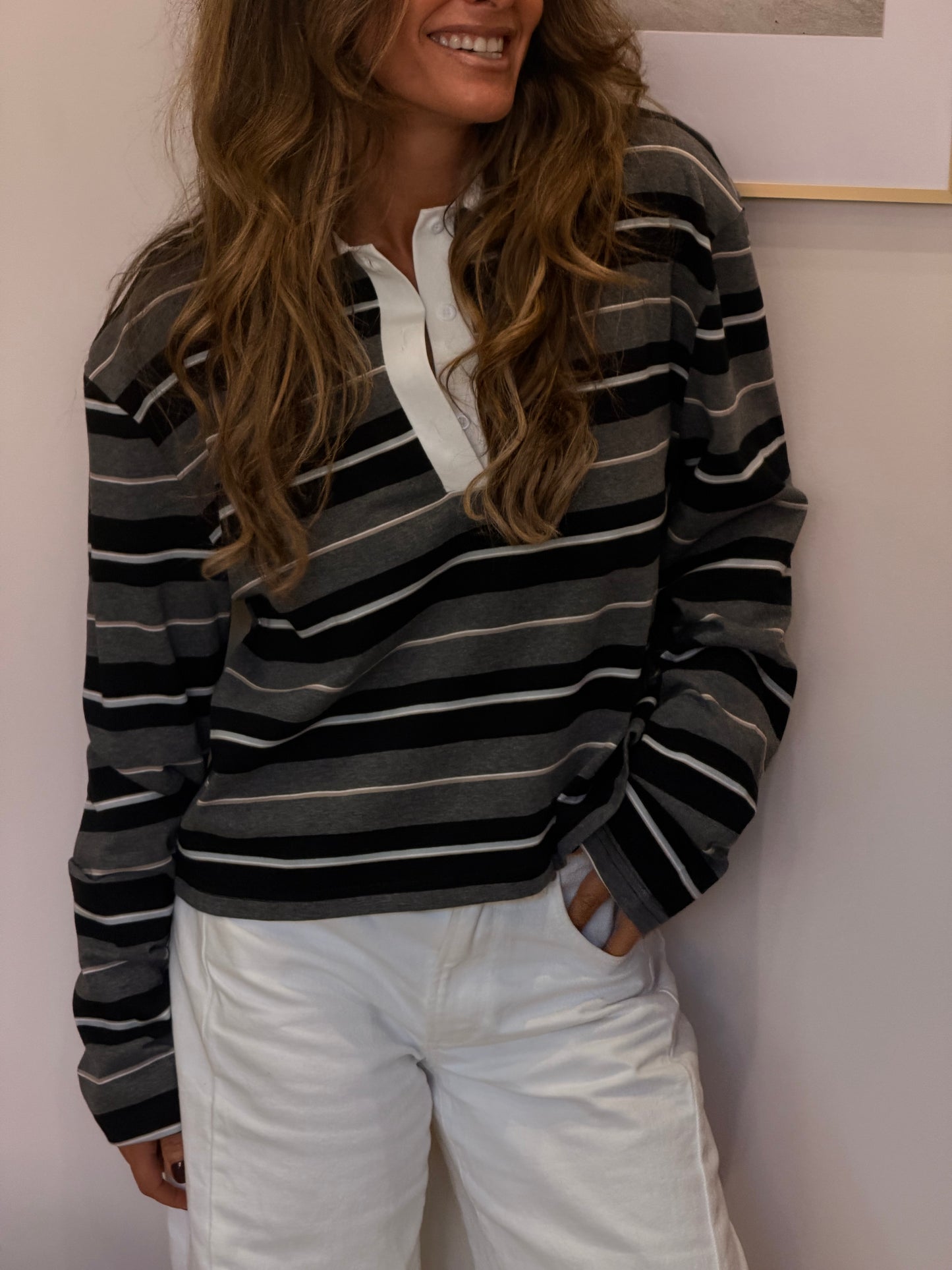 The Chelsea Long-Sleeved Polo Grey